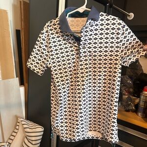 Kids Blue Patterned Polo Shirt